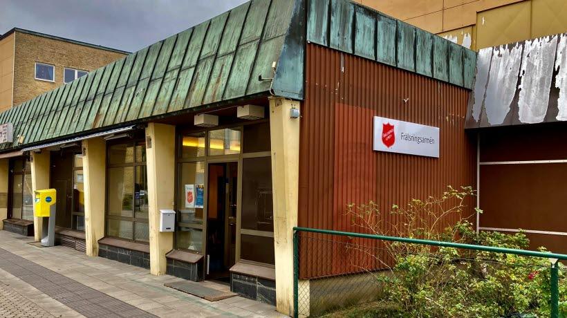 Frälsningsarmén i Borås lokal i Norrby, entrén.