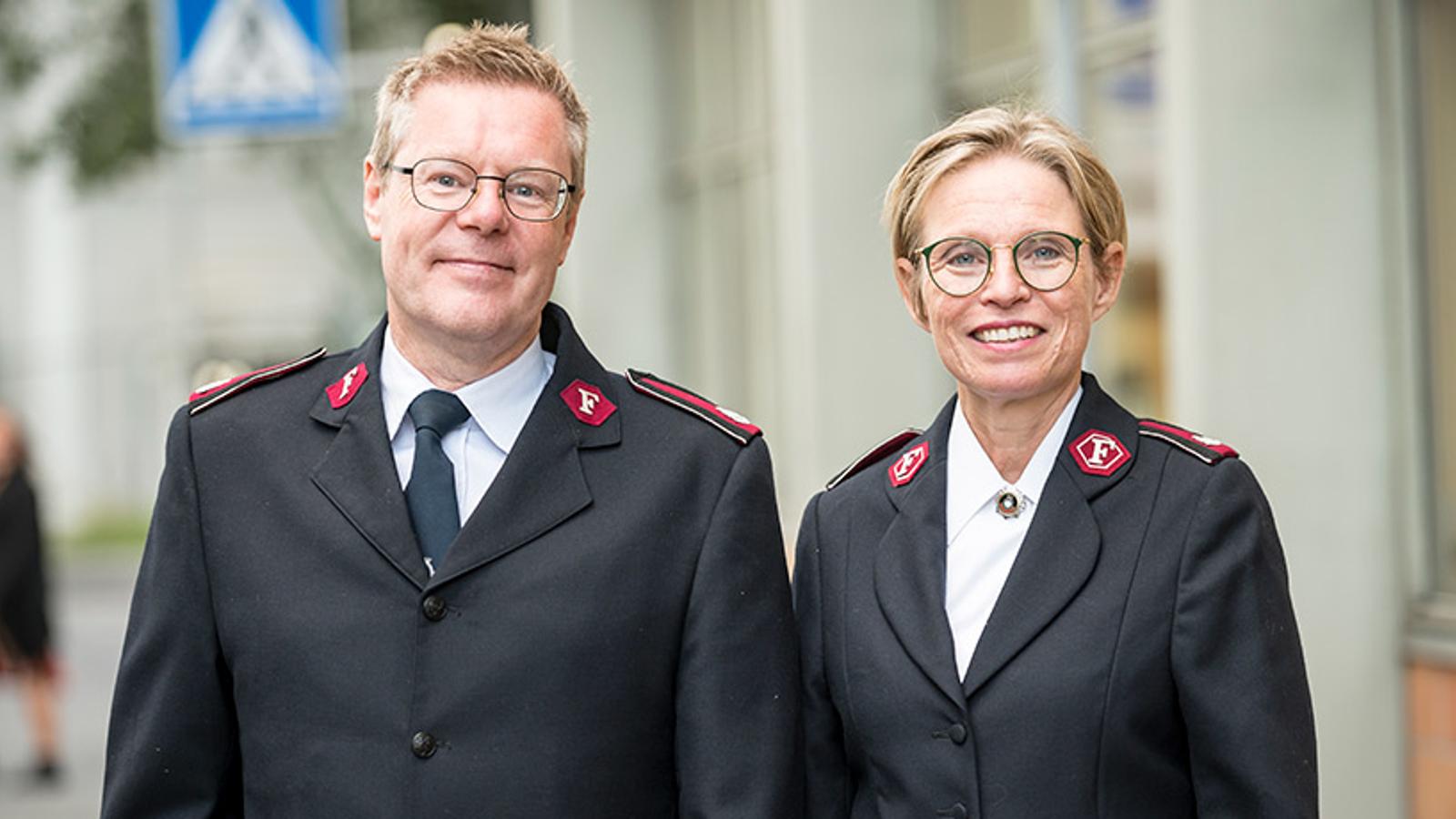 Majorerna Bo och Christina Jeppsson, Frälsningsarméns ledare i Sverige.