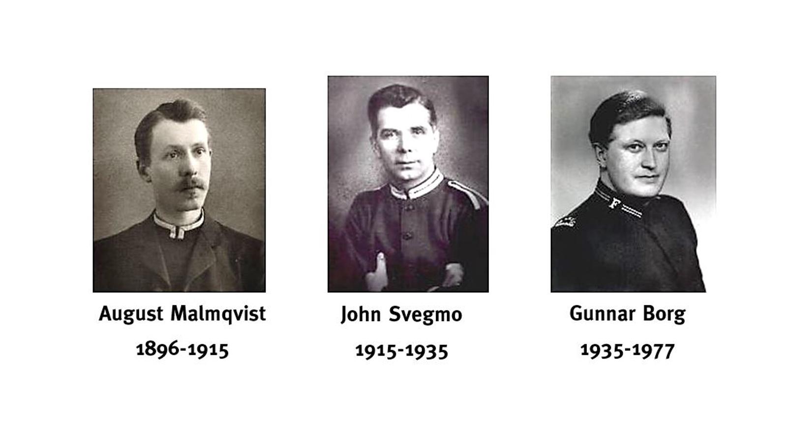Musikmästarna August Malmqvist, John Svegmo och Gunnar Borg