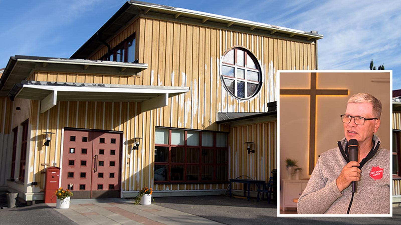 Bild på kåren i Örnsköldsvik. På en bild till höger om huset: Henry Lindell, pensionerad kårledare.