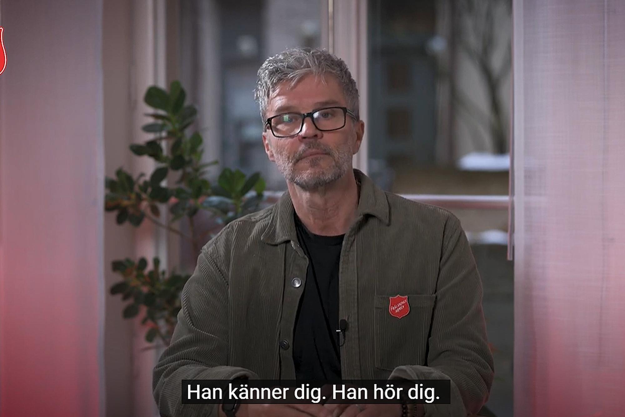 Skärmdump från andaktsfilmen med Leif Bergström