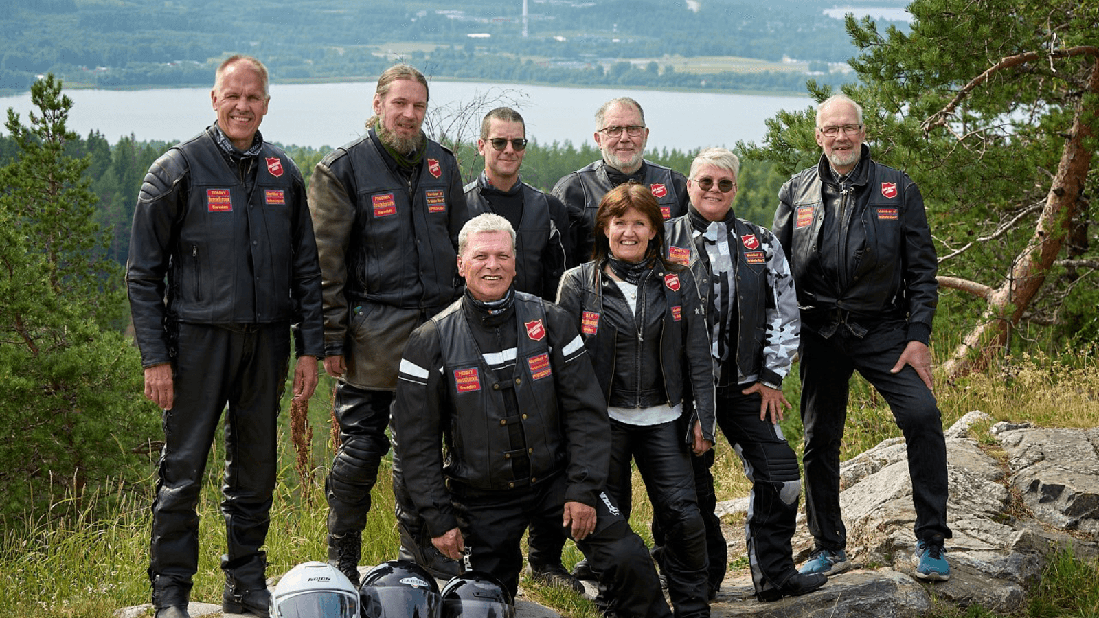 Hela gänget The Salvation Riders på Varvsberget i Örnsköldsvik